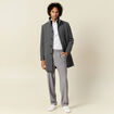 Manteau ajusté boutonné gris foncé homme