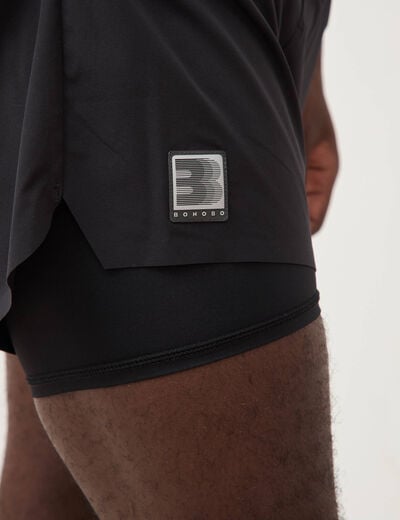 Short doubl&eacute; noir homme