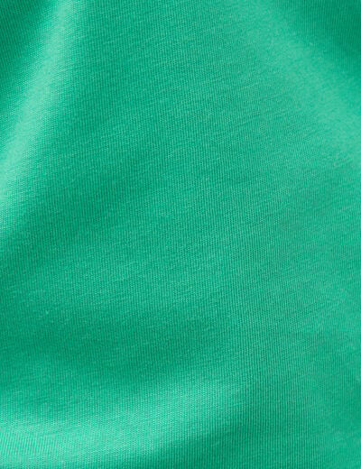 T-shirt col bateau manches courtes vert femme