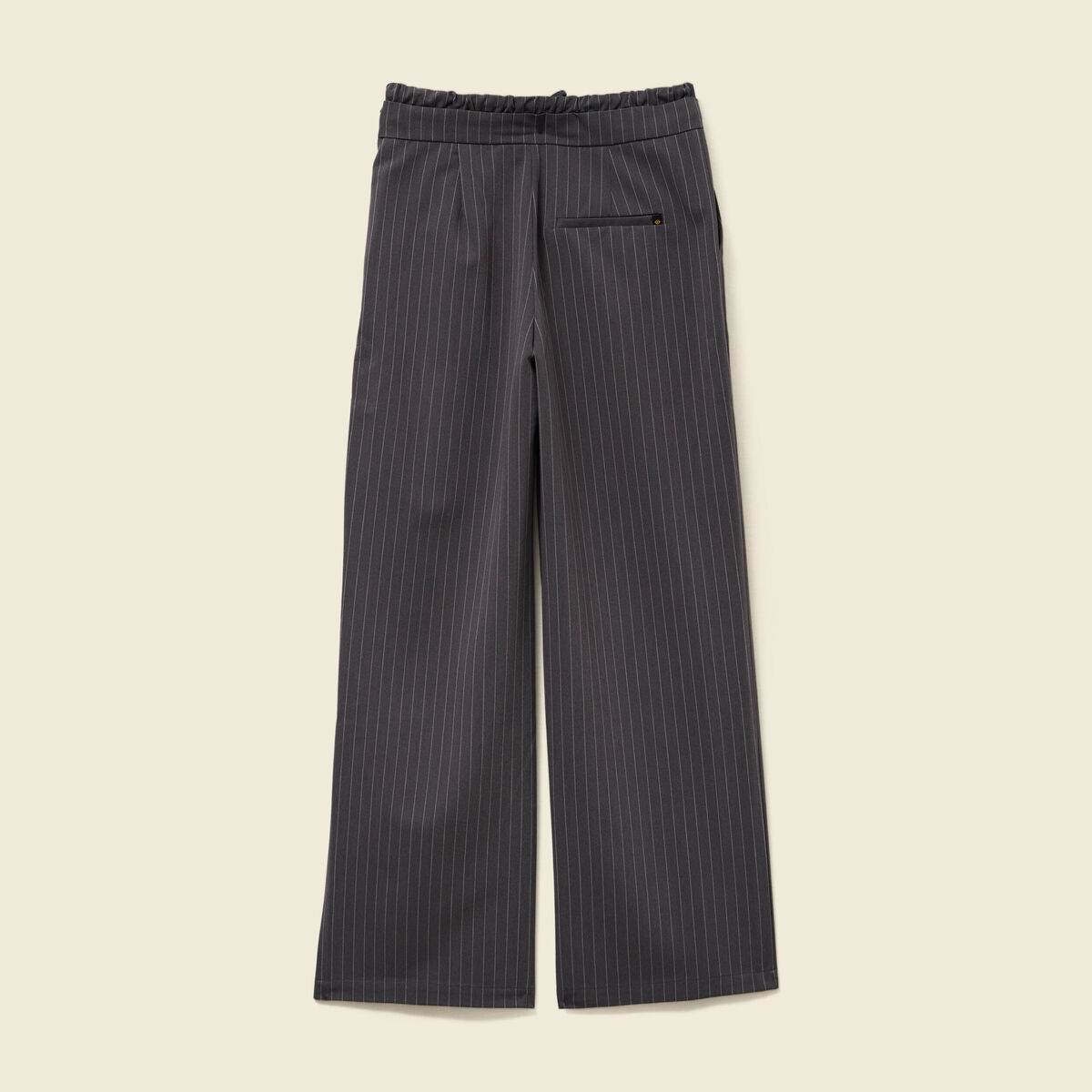Pantalon large ceinture tissu fluide gris femme