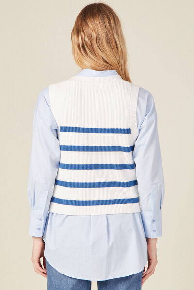 Pull éco-responsable ecru femme