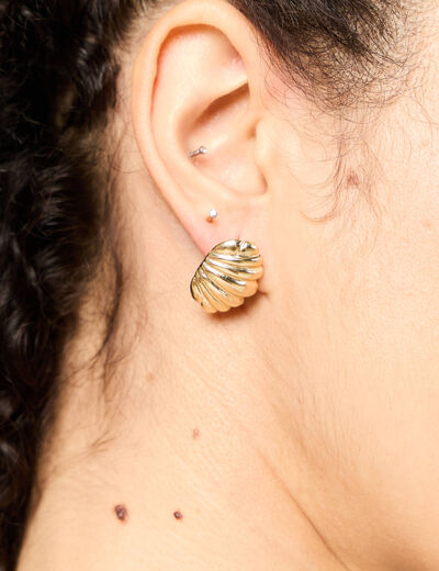 Boucles d'oreilles clous couleur or femme