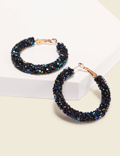 Boucles d'oreilles créoles noir femme