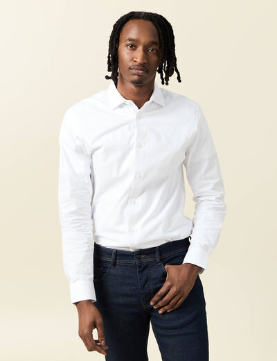 Chemise manches longues blanc homme