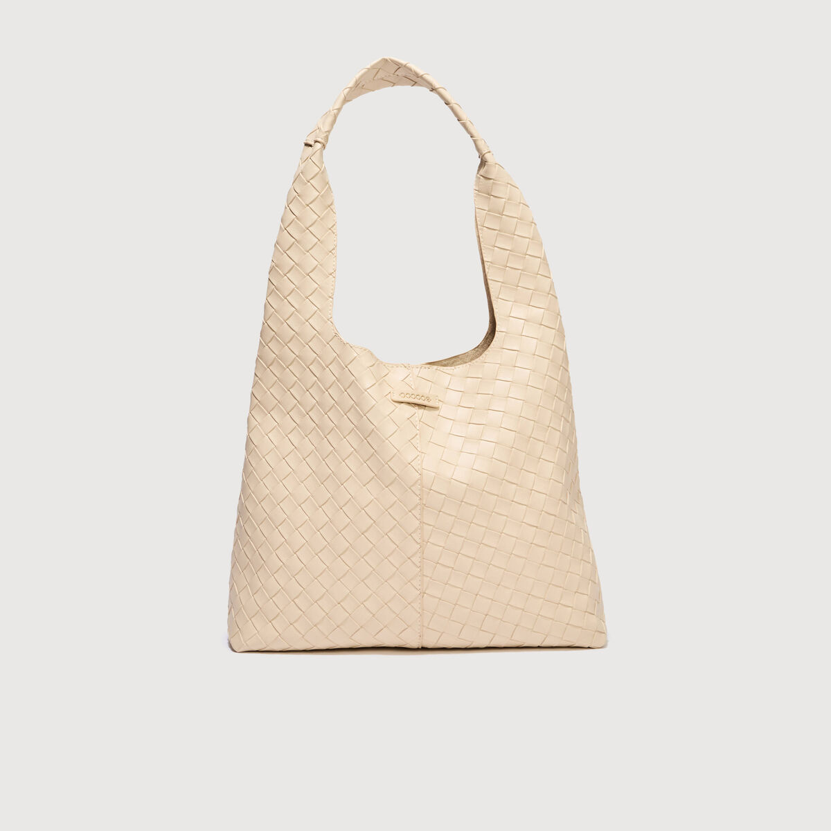 Sac bandouli&egrave;re tress&eacute; ivoire femme