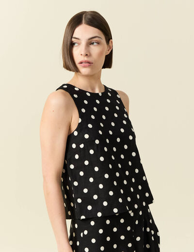 Top sans manches noir femme