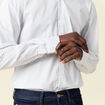 Chemise en coton manches longues blanc homme