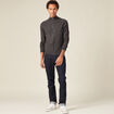 Gilet manches longues zippé gris foncé homme