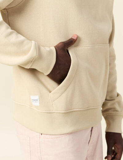 Sweat à capuche beige homme