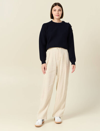 Pull éco-responsable bleu marine femme