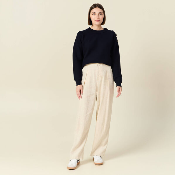 Pull éco-responsable bleu marine femme