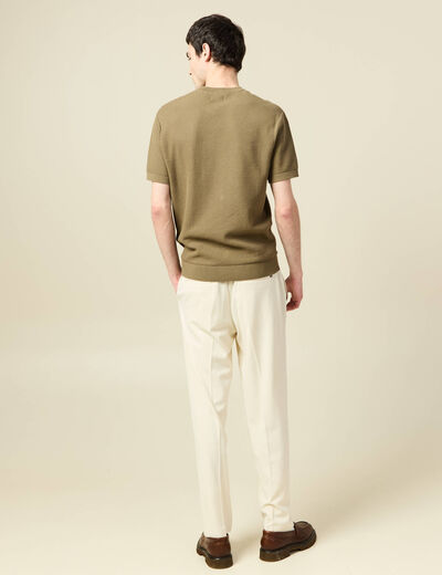 T-shirt en coton vert kaki homme