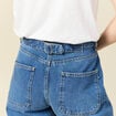 Jeans wide large taille haute denim stone femme