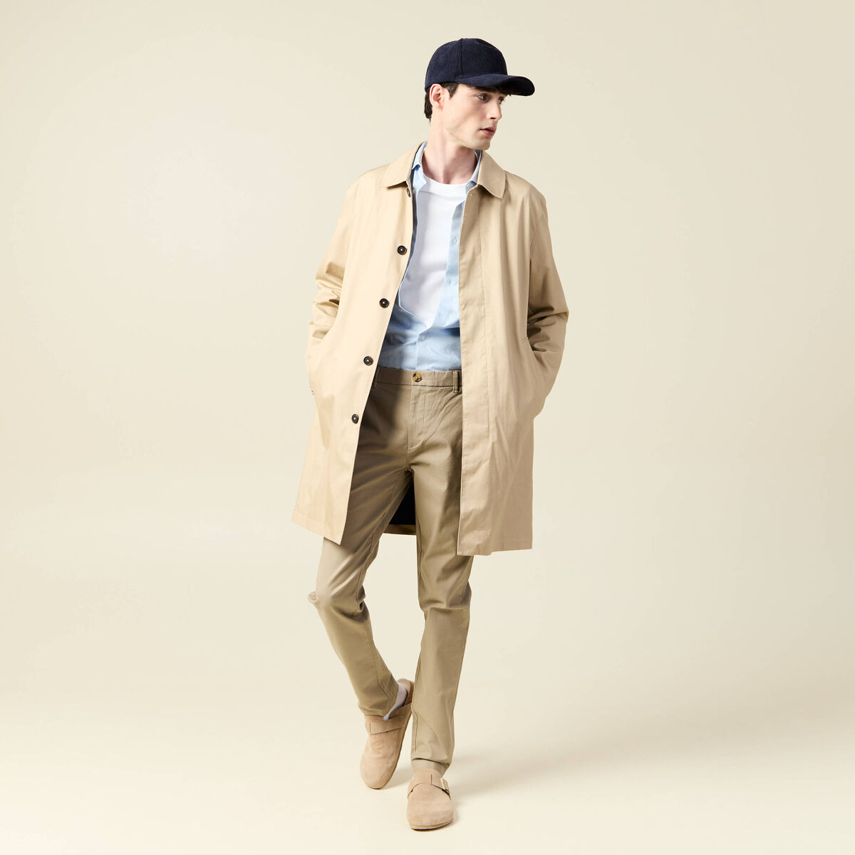 Pantalon chino slim gris homme
