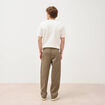 Pantalon coupe large taupe homme