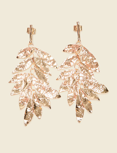 Boucles d'oreilles pendantes couleur or femme