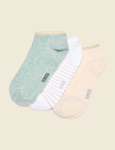 Lot 3 paires chaussettes vert olive femme