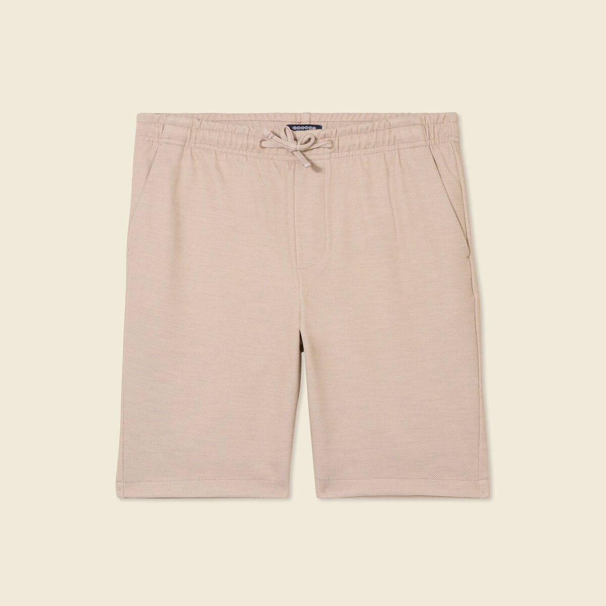 Short droit avec cordon beige homme