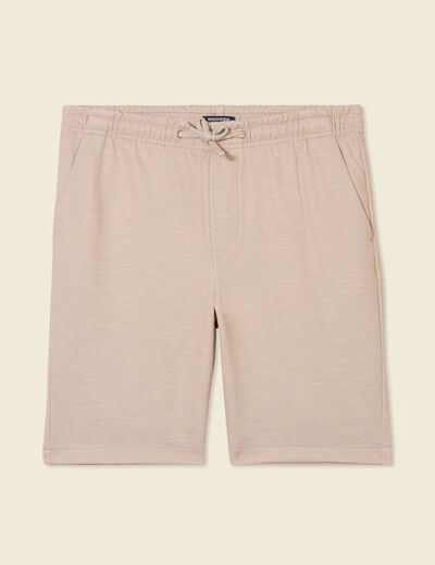 Short droit avec cordon beige homme