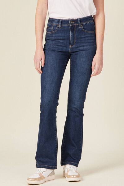 Jeans bootcut denim brut femme
