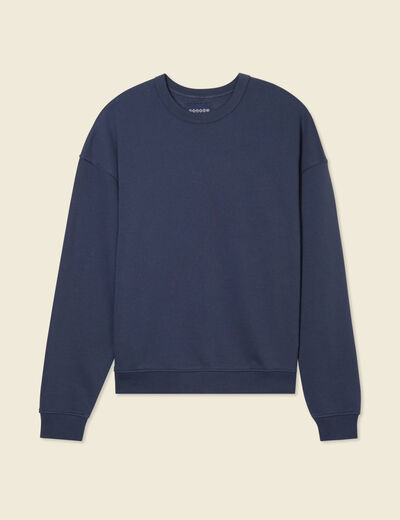Sweat manches longues bleu marine homme