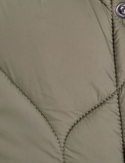 Doudoune droite sans manches vert kaki homme