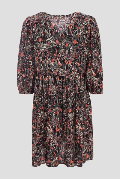 Robe droite éco-responsable noir femme