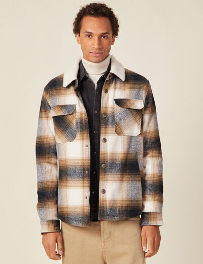 Veste surchemise ample ecru homme