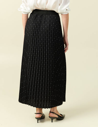 Jupe satin&eacute;e noir femme