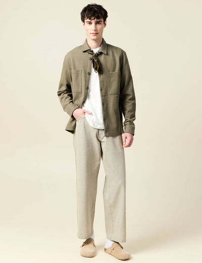 T-shirt oversize en coton ecru homme