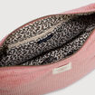 Sac bandouli&egrave;re en velours doubl&eacute; vieux rose femme