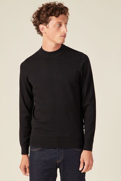 Pull manches longues noir homme
