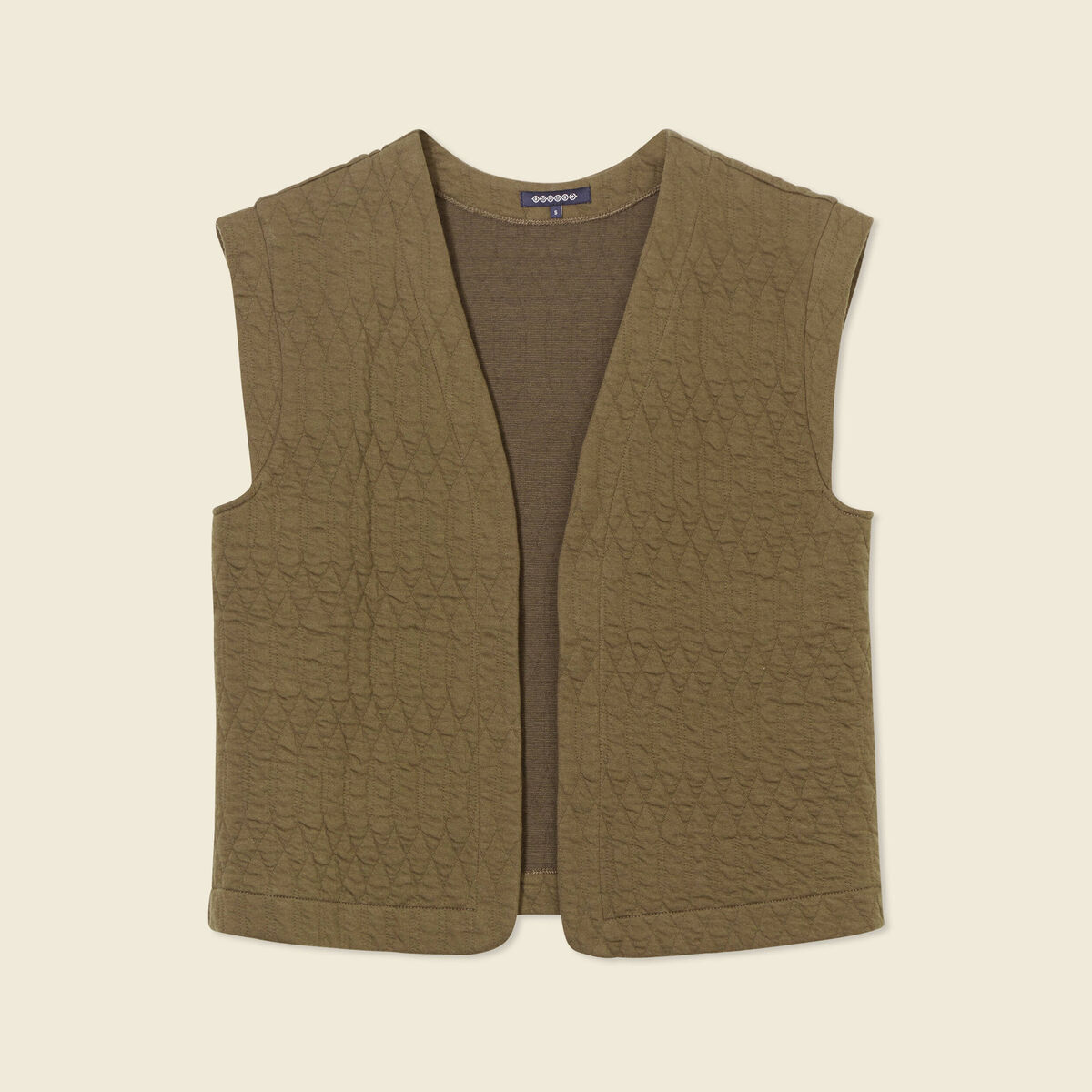 Gilet sans manches matelassé vert kaki femme