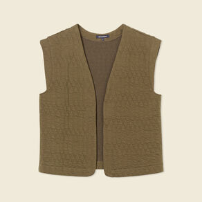Gilet sans manches matelassé vert kaki femme
