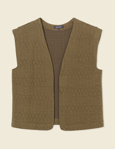 Gilet sans manches matelassé vert kaki femme