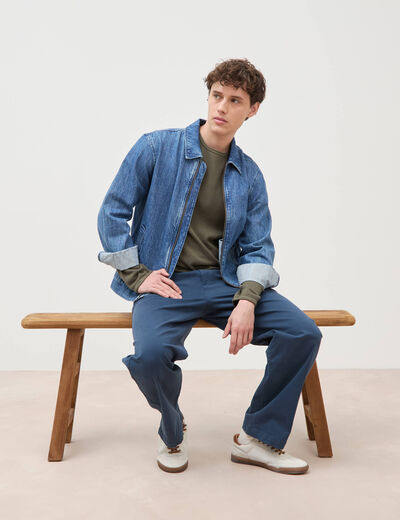 Pantalon bleu fonc&eacute; homme