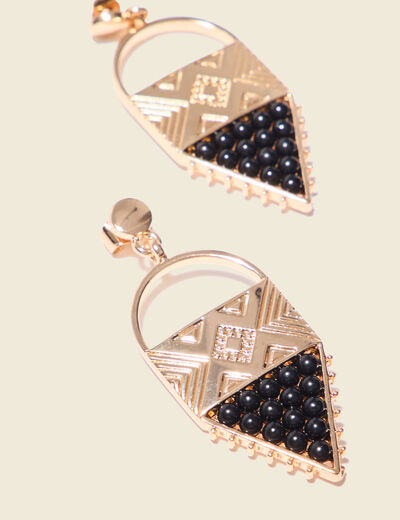 Boucles d'oreilles pendantes noir femme