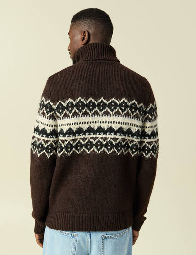 Pull moyenne maille col rond sable homme