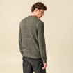 Pull manches longues col rond vert kaki homme