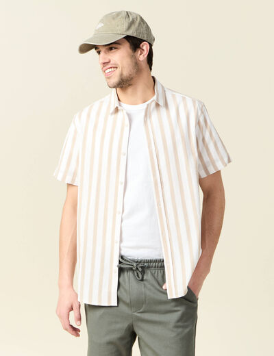 Chemise manches courtes sable homme