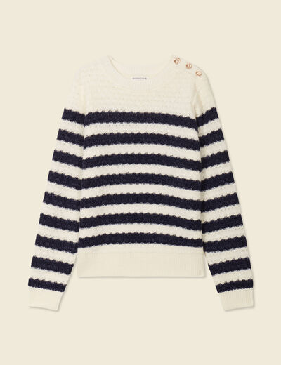 Pull manches longues bleu marine femme