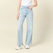 Jeans large taille haute denim bleach femme
