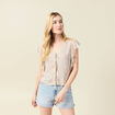 Blouse manches courtes nouée blanc femme