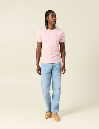 T-shirt manches courtes rose pastel homme