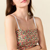 Bustier cropped à bretelles blanc femme