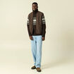 Gilet droit court sans manches marron fonc&eacute; homme