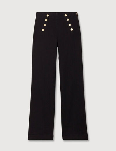 Jeans flare &agrave; pont denim noir femme