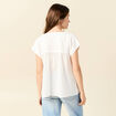 Chemise manches courtes ecru femme