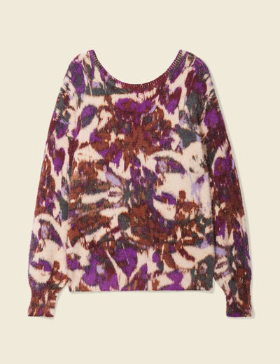 Pull manches longues violet femme