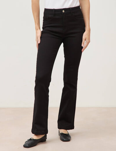 Jeans bootcut denim noir femme